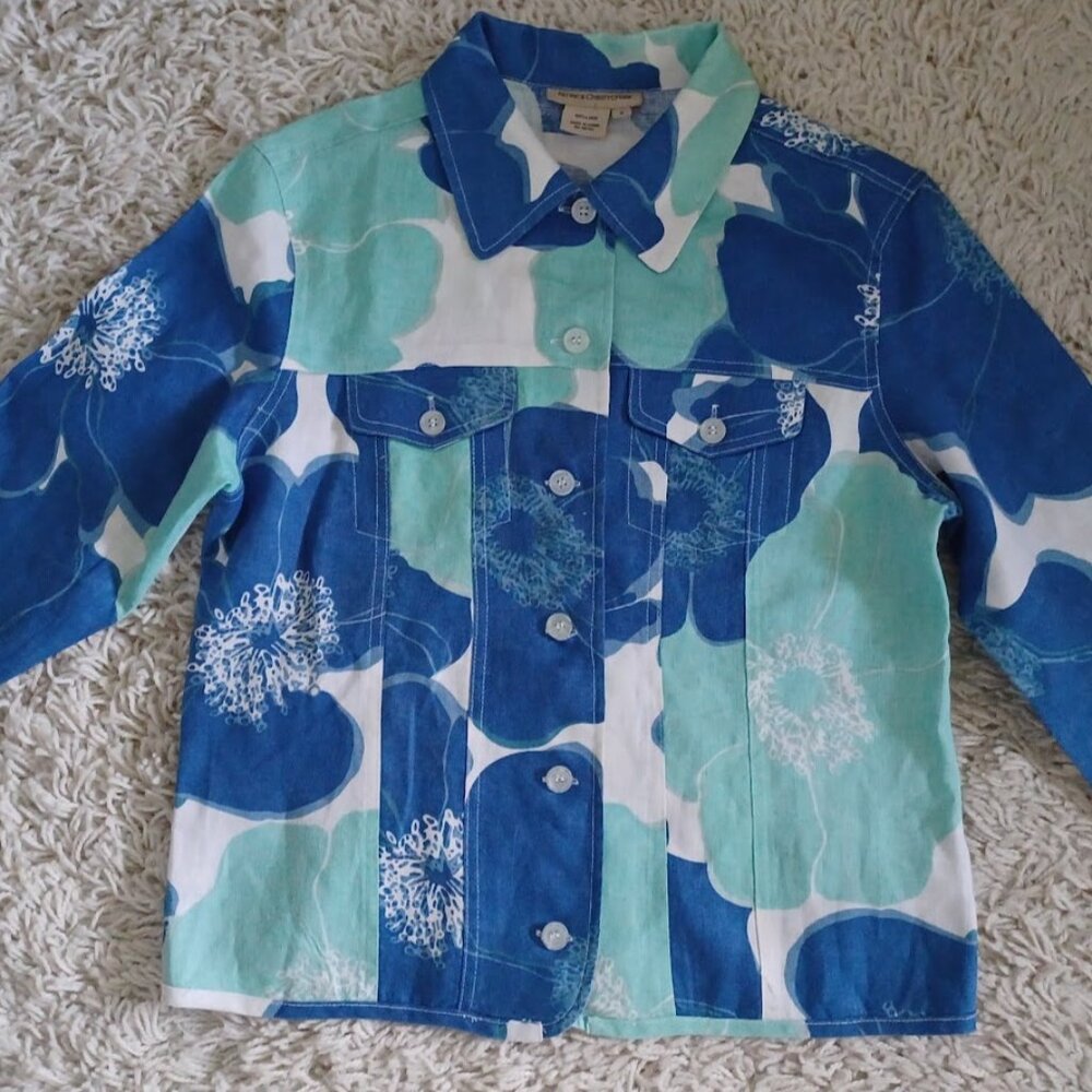 Patrick Christopher Women’s Linen Jacket Small Bl… - image 1